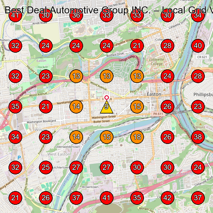 Best Deal Automotive Group INC. GeoGrid visibility map for Moving Company in None